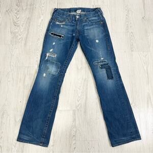 Men’s True Religion Bobby Jeans - Distressed Patchwork - Made in USA Size 31x33